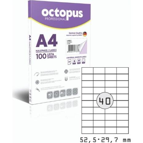 Ετικέτες αυτοκόλλητες OCTOPUS no 0196 52,5x29,7mm (Λευκό)